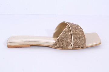 Picture of women flat chappal. Ladies' Flat Slippers are so easy to style and versatile that a...