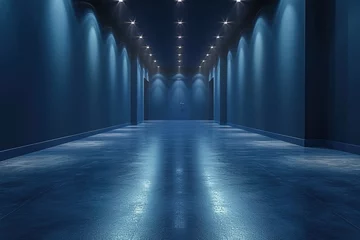 Deurstickers Blank wall and copy space in empty elegant dark room at night - negative space © Azar