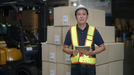 Smiling Portrait of warehouse workers