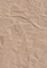 Seamless crumpled craft paper texture. Old scrapbook paperboard. Vertical portrait orientation.