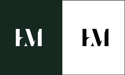 Obraz premium HM, MH, H, M, Abstract Letters Logo monogram