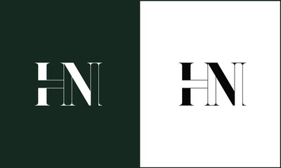 Alphabet Letters HN, NH,  Initials Logo Monogram