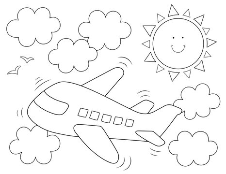 simple airplane coloring page for kids. you can print it on standard 8.5x11 inch paper