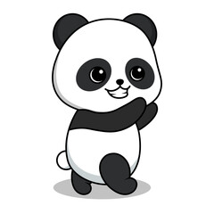 Cute panda poses and expressions, digital art illustration