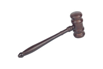 Judge's gavel, chairman's gavel, wooden gavel isolated from background