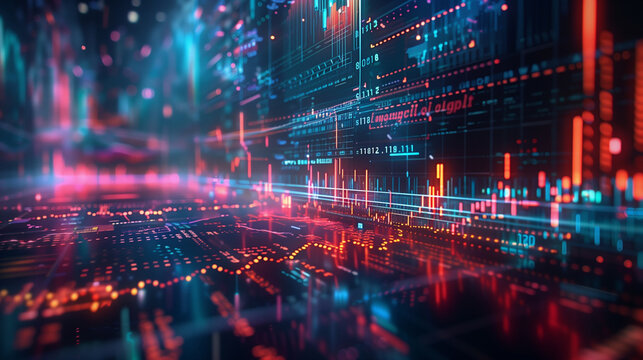 A computer screen with a lot of numbers and lines