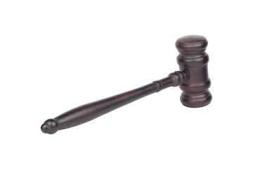 Judge's gavel, chairman's gavel, wooden gavel isolated from background