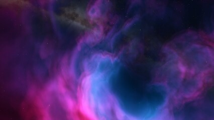 Deep space nebula with stars. Bright and vibrant Multicolor Starfield Infinite space outer space background with nebulas and stars. Star clusters, nebula outer space background 3d render
