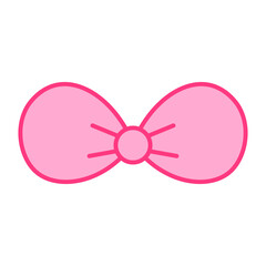 Cute pink ribbon, digital art illustration