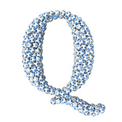 Obraz premium Symbols made from blue soccer balls. letter q