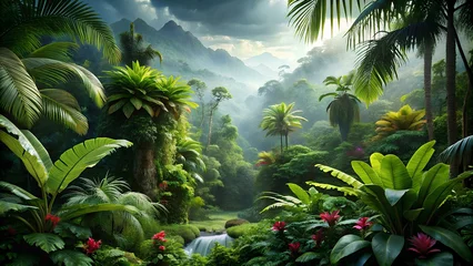 Fotobehang tropical island with palm trees © Bokar