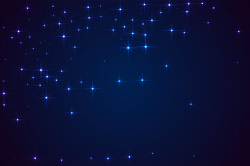 Fototapeta premium Night shining sky star dust vector background. Many celestial stellar particles.