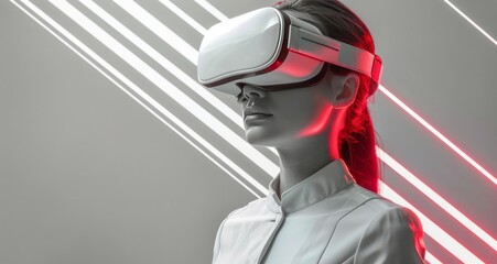 Woman Wearing White Shirt and Virtual Glasses