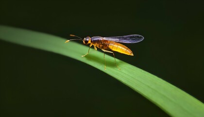A Firefly Perched On A Blade Of Grass - Powered by Adobe