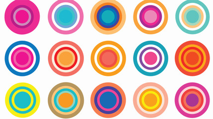 A series of concentric circles in vibrant colors cr