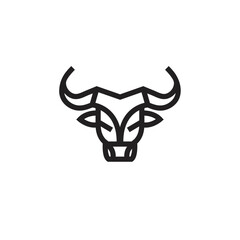 Bull logo icon black and white (4)
