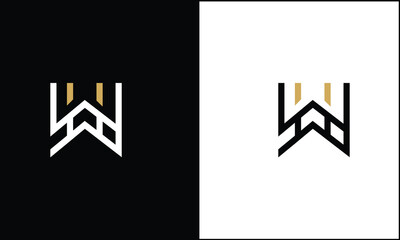 Alphabet Letters HW, WH, Initials Logo Monogram