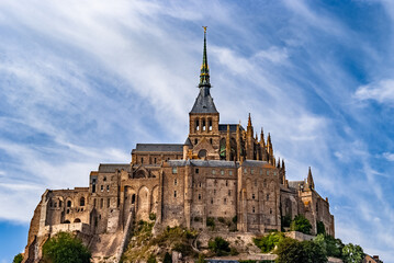 Mont St Michel city , Brittany France,  - Powered by Adobe