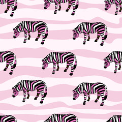 Fototapeta na wymiar Zebra pattern. Texture of strips. Animal pattern