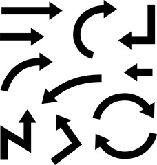 Arrows Set Multiple Colours Thick Style