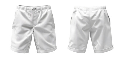 White Shorts Mockup - Transparent background, Cut out - obrazy, fototapety, plakaty