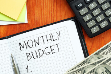 Monthly budget or Home budget are shown using the text - obrazy, fototapety, plakaty
