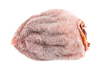 Dried persimmon isolated on white background. Dried fruit snack.