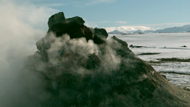 Iceland smoking rocks - slow motion