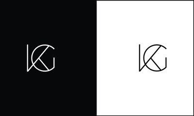 Alphabet Letters KG, GK ,Initials Logo Monogram