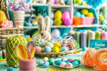 Fototapeta premium Easter Craft Workshop Scene