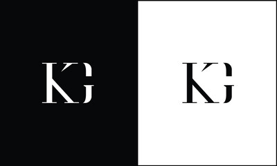 Alphabet Letters KG, GK ,Initials Logo Monogram