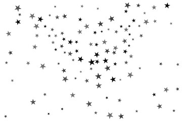 Star confetti. Silver casual confetti background. Bright design pattern.