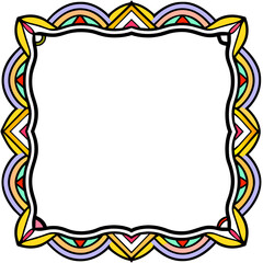 Fototapeta na wymiar Simple frame bold and easy coloring page