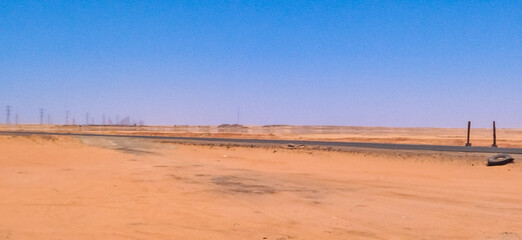 Mirage at Arabian Desert, 50 degrees Celsius. Egypt