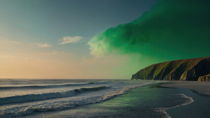 Landscape of Ireland. Festive concept for St. Patrick's Day.