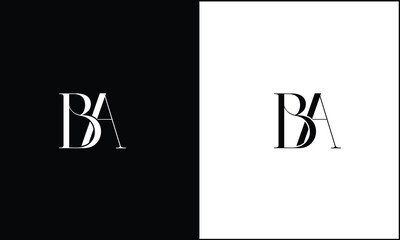 Alphabet Letters AB, BA,  Initials Logo Monogram
