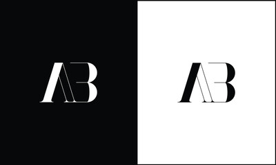 Alphabet Letters AB, BA,  Initials Logo Monogram