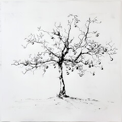 illustration of a tree pencil drawing