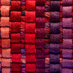 wool texture on red and purple colors