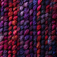 braided texture from yarn on violet and red colors
