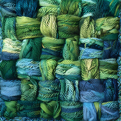 blue and green balls of yarn texture
