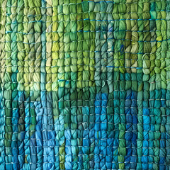 blue and green yarn texture background