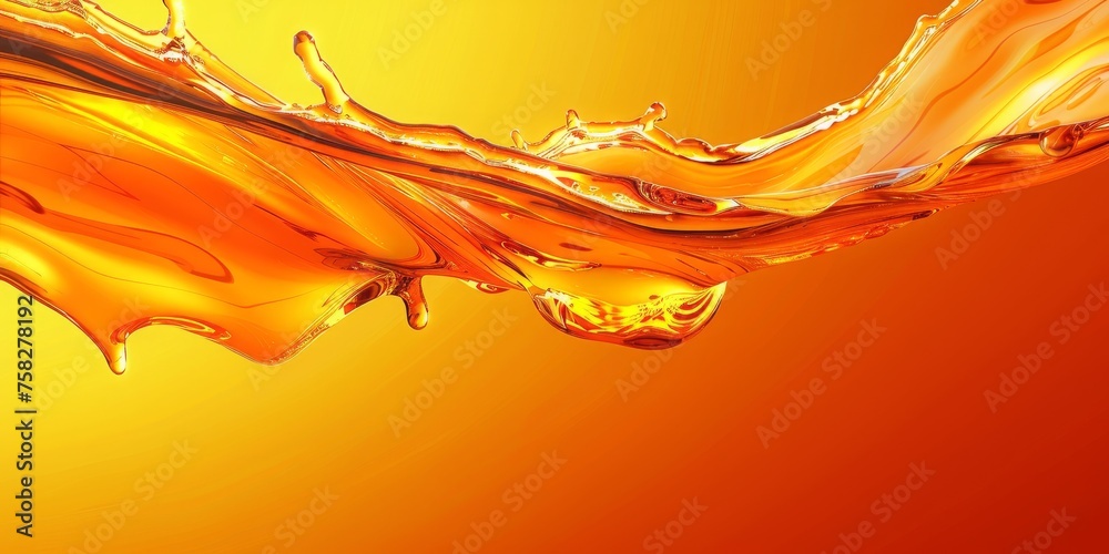 Poster an energetic splash of orange liquid captures the dynamic interplay of movement and color, generativ