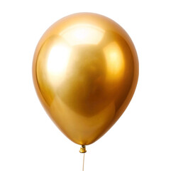 Golden balloon isolated on Transparent background.