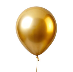 Golden balloon isolated on Transparent background.