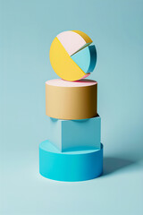Abstract 3d statistic artwork concept bright pastel colours