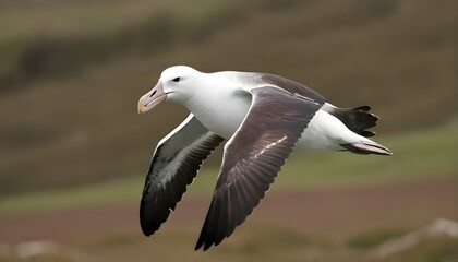 An Albatross With Its Feathers Rustling In The Win