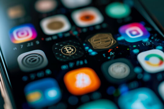 close-up of a cryptocurrency wallet on a smartphone