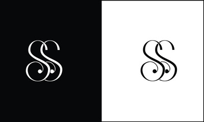 Alphabet Letters S, SS  Initials Logo Monogram