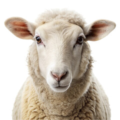 Portrait sheep isolated on Transparent background.